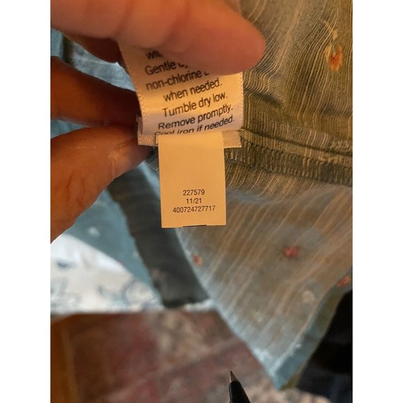 Lauren Conrad Top Shirt Peasant  Women’s  Size XXL Flower Butterfly Green Boho - Picture 10 of 10